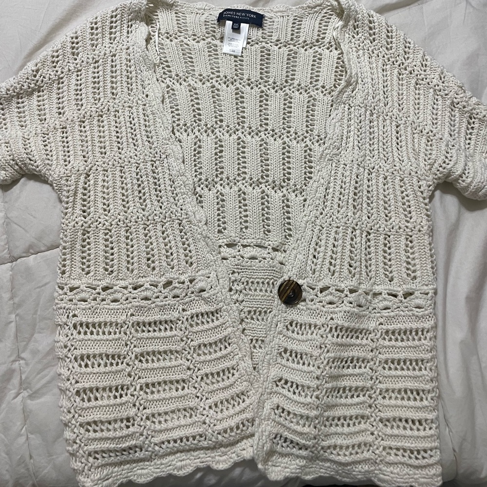 crochet knitwear short sleeve cardigan
